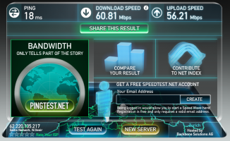 Speedtest.net is sluggish