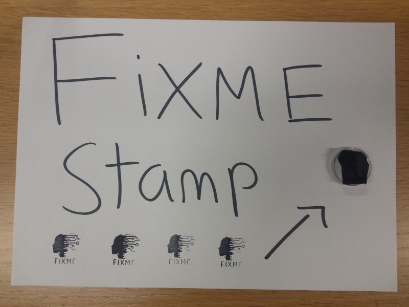 File:FIXME laser cut rubber stamp.jpg